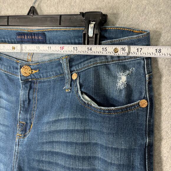 Rock Republic Jeans Womens 12 Kasandra Bootcut Mid Rise Stretch Fade Dark Y2K - Picture 5 of 14